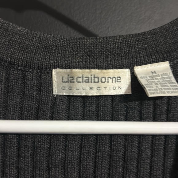 Liz Claiborne Collection Merino Wool Button Front Vest Winter Cozy Gray Size: M - Picture 5 of 5